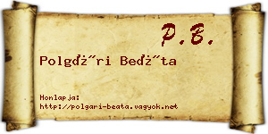 Polgári Beáta névjegykártya