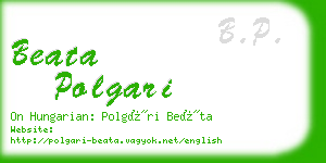 beata polgari business card